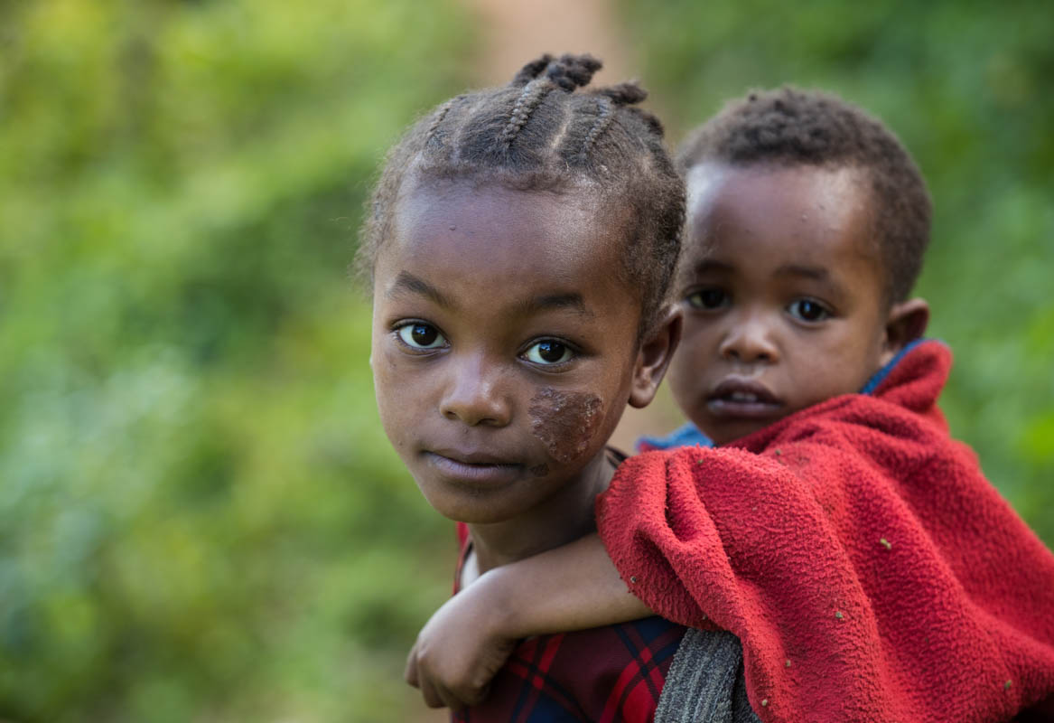Ethiopian girl and her borther poverty nonprofit